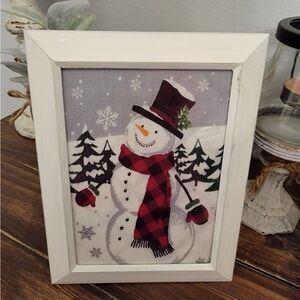 Farmhouse Christmas Snowman picture 5x7 w/frame